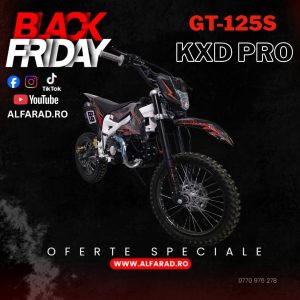 Cross 125cc, KXD Pro Germany - GT-125-S, Motor in 4 timpi, Pornire la buton, Cutie de viteza – automata, Roti 17/14, Far LED, Negru-Portocaliu