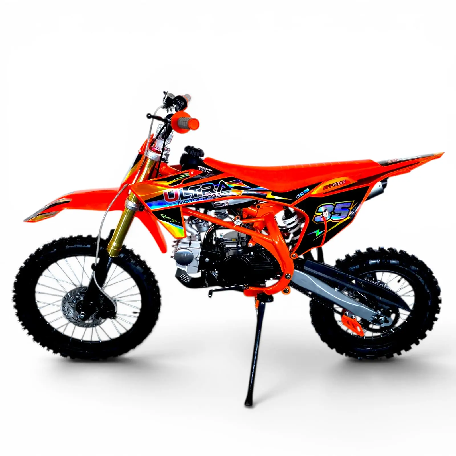 Cross 125cc, Ultra cu sa in design negru-portocaliu ❤️ Alfarad.ro