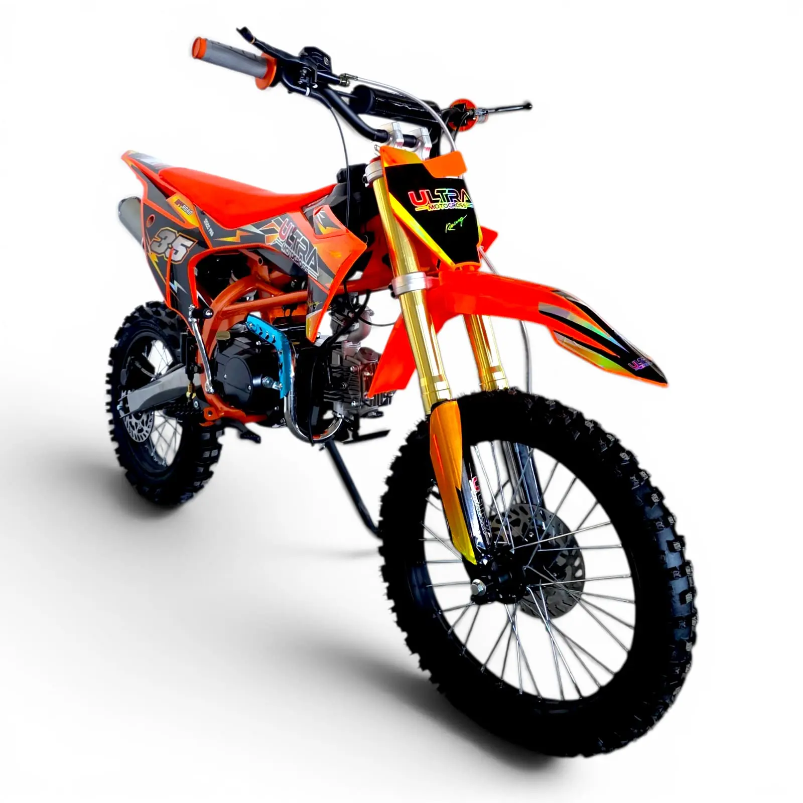 Cross 125cc, Ultra cu sa in design negru-portocaliu ❤️ Alfarad.ro