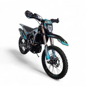 Cross 300cc, Alfarad T9, Pornire la buton si kickstart, Cutie de viteza în 5 trepte, Roti 21/18,  Far LED, Turcoaz