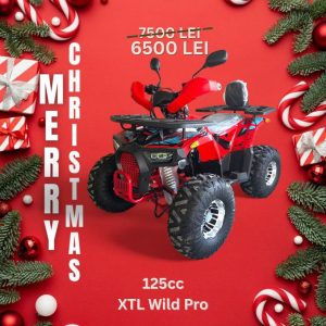 ATV 125cc pentru copii de la XTL – Wild, Motor pe benzina in 4 timpi, Pornire la buton, Cutie de viteza F-N-R, Roti 8 inch, Rosu