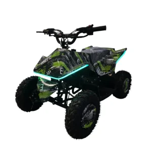 ATV-copii, KXD ProGermany Tesla, Pornire e-start si demaror 2 Timpi Roti-6 inch Verde Grafiti