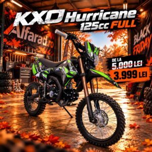 Motor KXD Hurricane far LED pornire la buton si Kickstarter Dirt Bike Cross Motocicleta Enduro 125cc verde 609