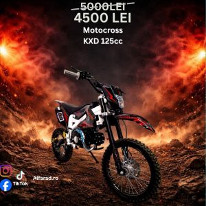 Cross 125cc, KXD Pro Germany - GT-125-S, Motor in 4 timpi, Pornire la buton, Cutie de viteza – automata, Roti 17/14, Far LED, Negru-Portocaliu
