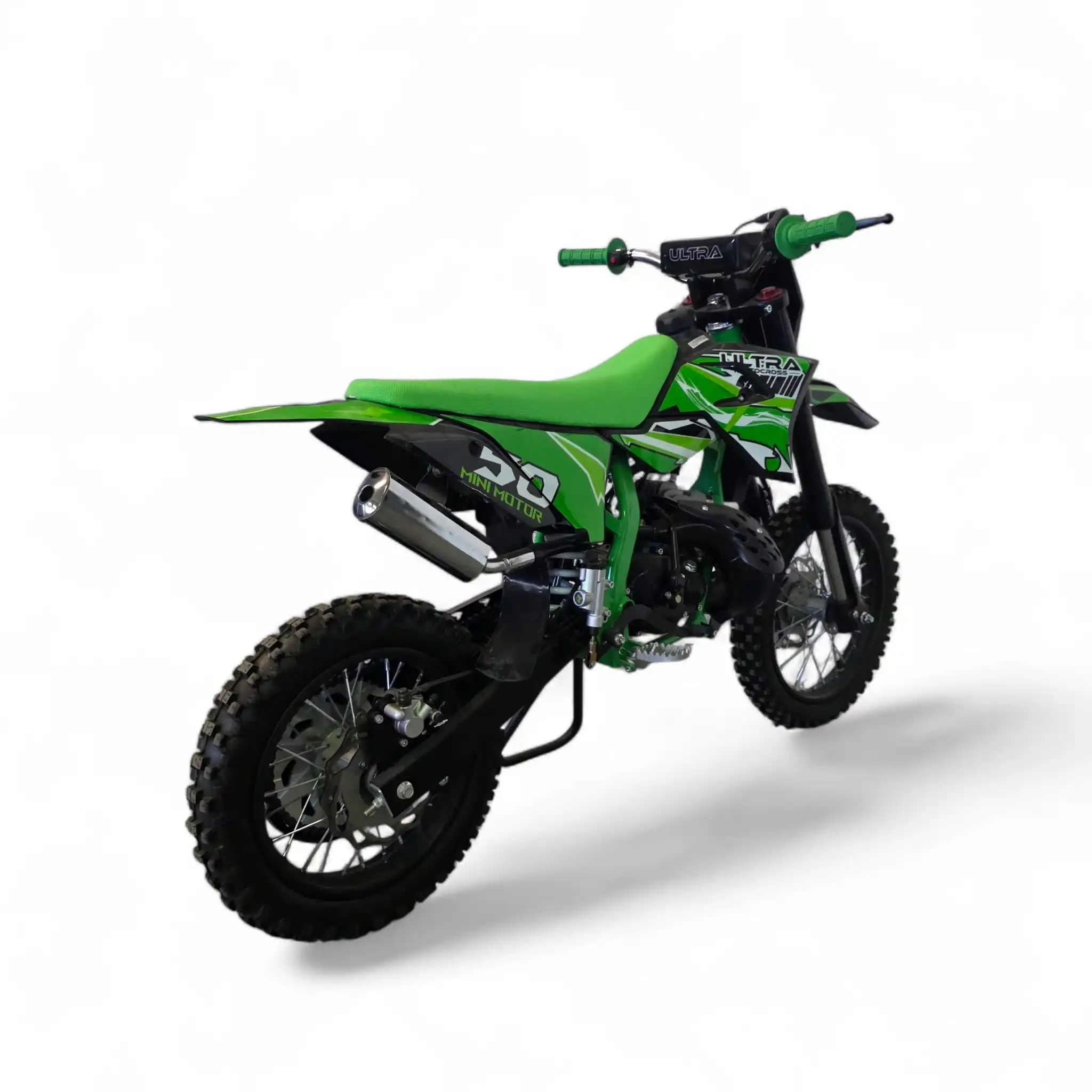 Cross pentru copii de la Ultra in 2 timpi de 50cc roti 14-12 inch Verde